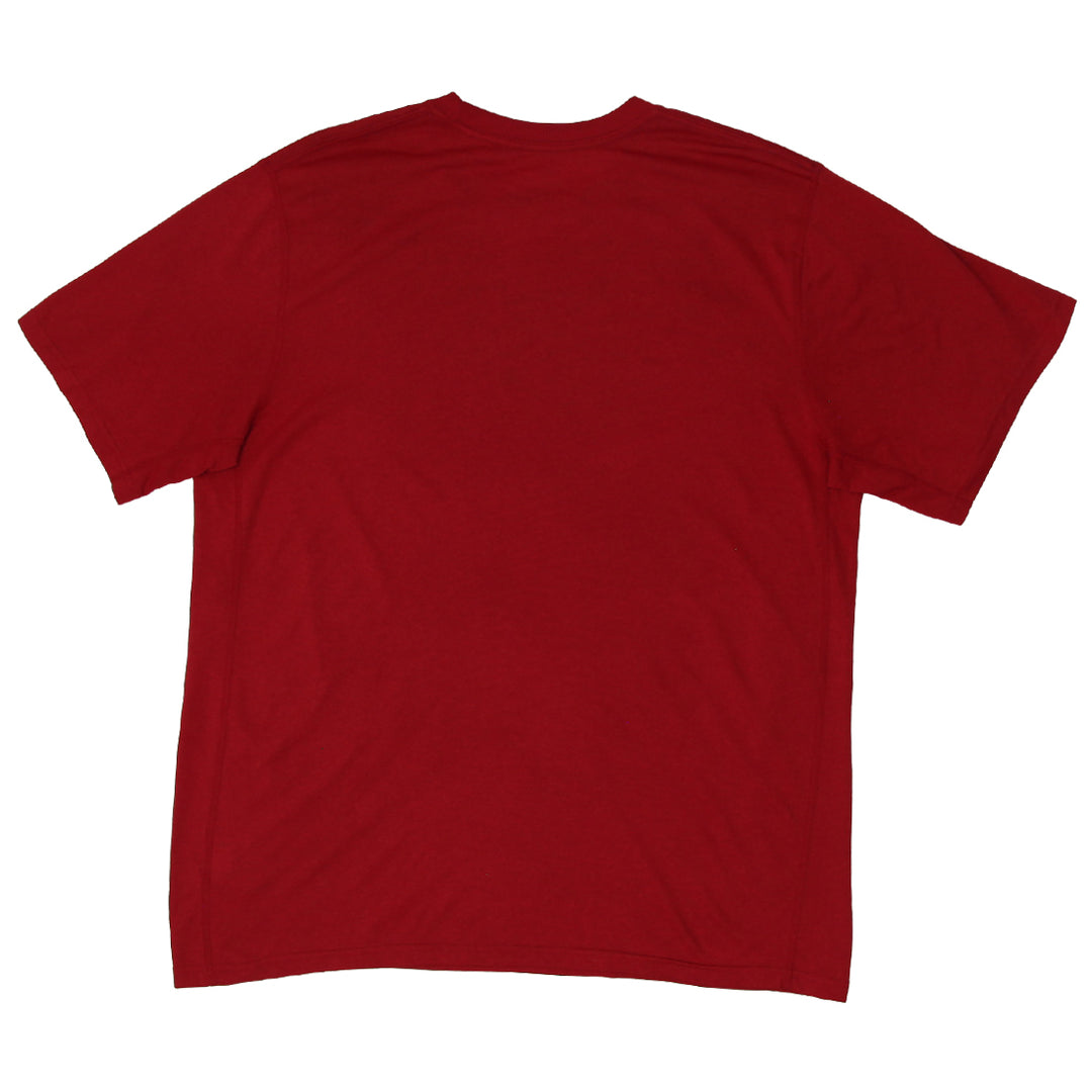 Mens Red Nike Logo Short Sleeve T-Shirt