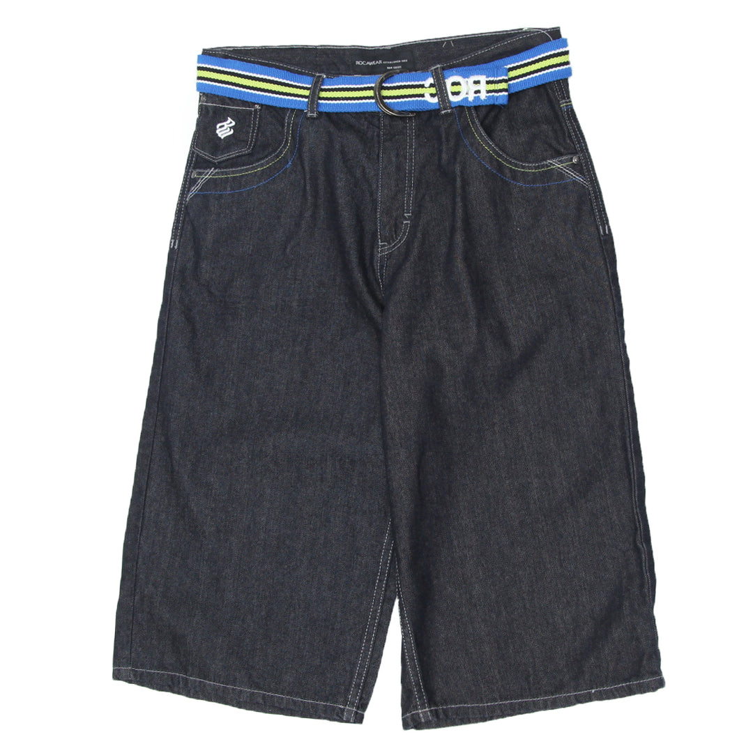 Boys Youth Rocawear Belted Denim Jorts/Shorts