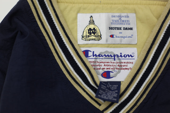 Vintage Champion Notre Dame Irish V-Neck Windbreaker Pullover