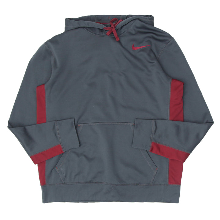 Mens Nike Swoosh Embroidered Maroon/Gray Pullover Hoodie