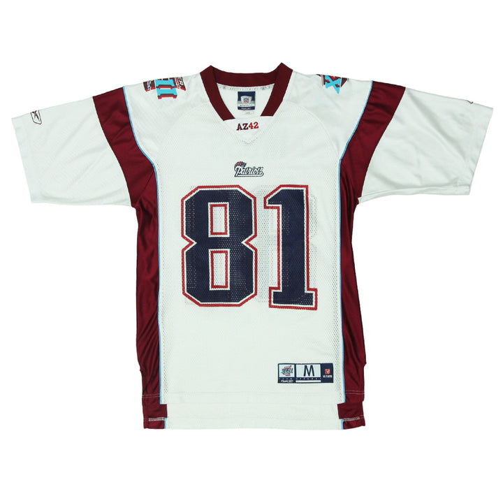 Mens Reebok NFL New England Moss 81 Patriots Football Jersey