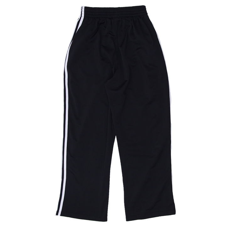 Mens Adidas Embroidered White Stripes Track Pants Black