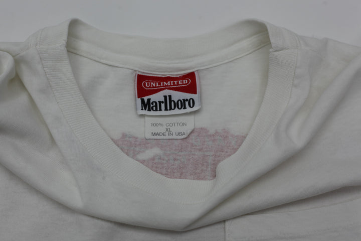 1995 Vintage Marlboro Unlimited Map Pocket T-Shirt Single Stitch Made In USA XL