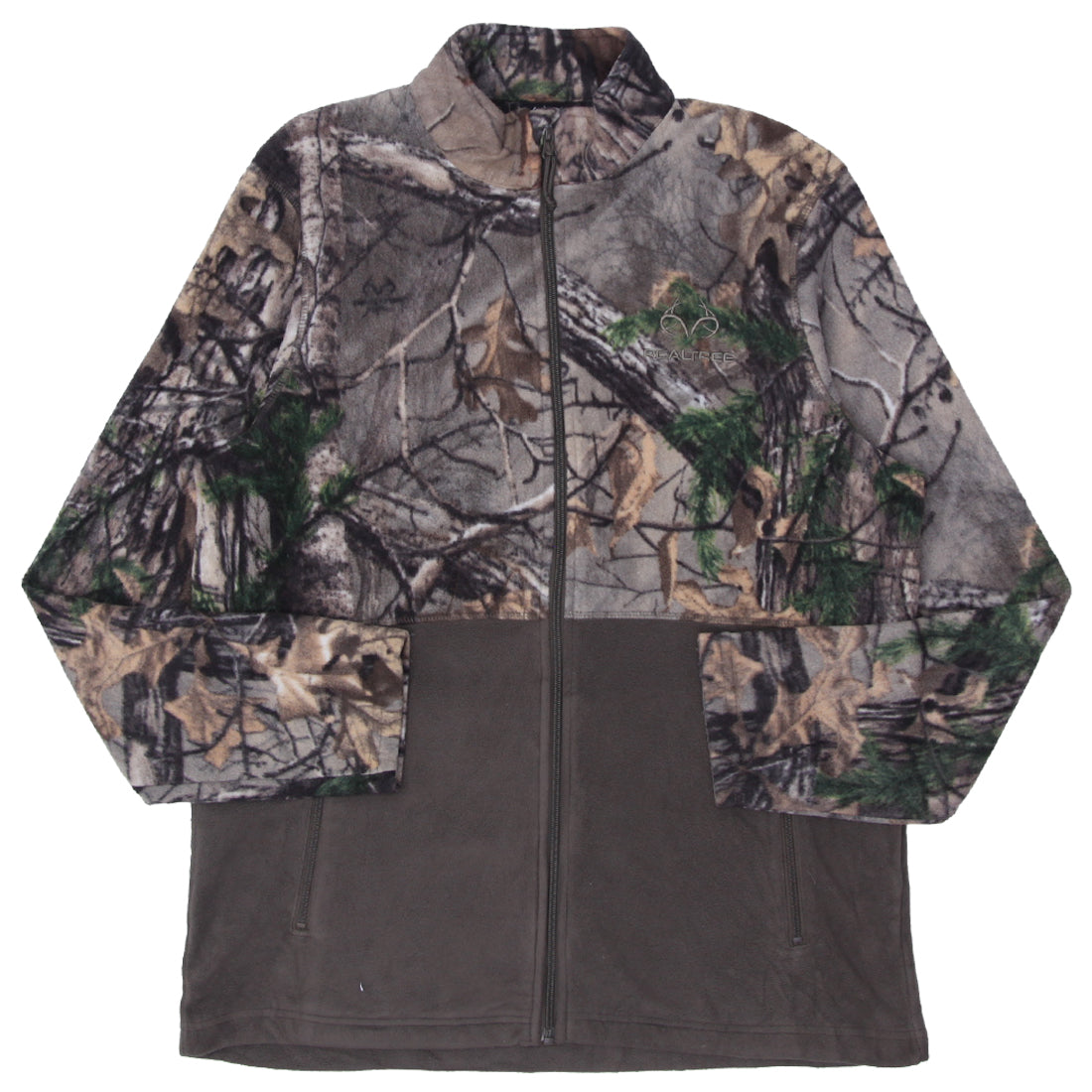 Mens Realtree Forest Camo Fleece Jacket Fashion Rerun Vintage