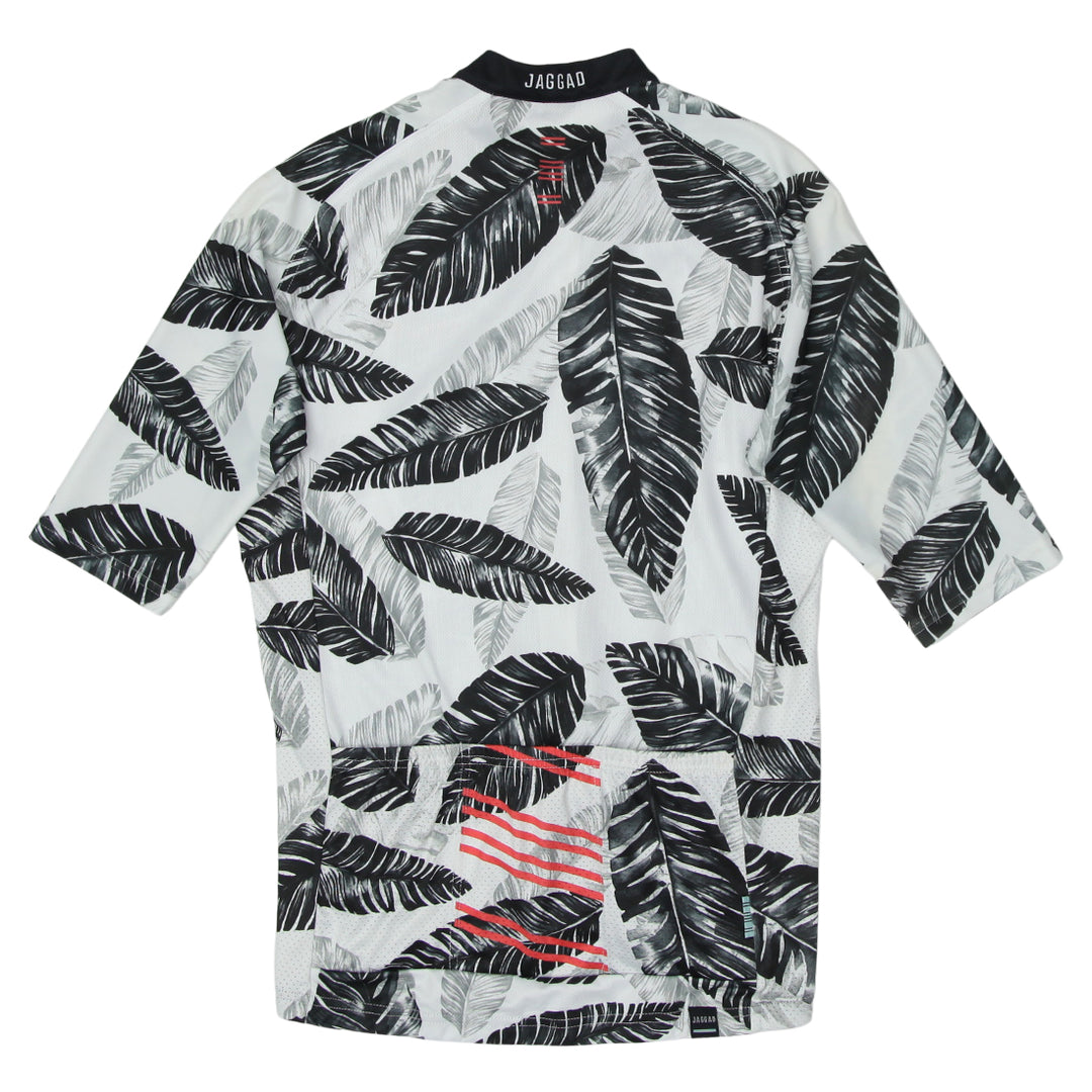 Mens Jaggad Leaf Print Cycling Jersey