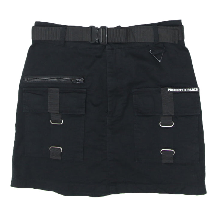 Ladies Black Belted Mini Skirt