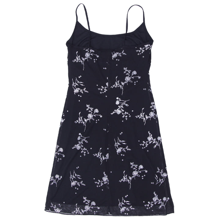 Y2K Strappy Metallic Floral Dress