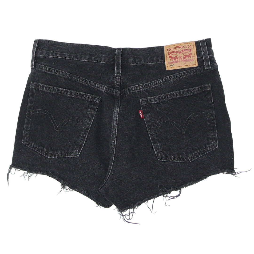 Ladies Levis 501 Button Fly Black Denim Shorts