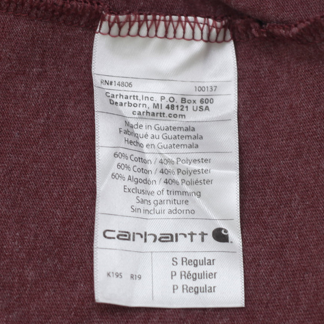 Mens Carhartt Original Fit Spell Out Logo T-Shirt Maroon