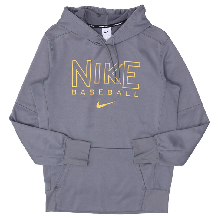 Mens Nike Baseball Thermal-Fit Pullover Hoodie Gray