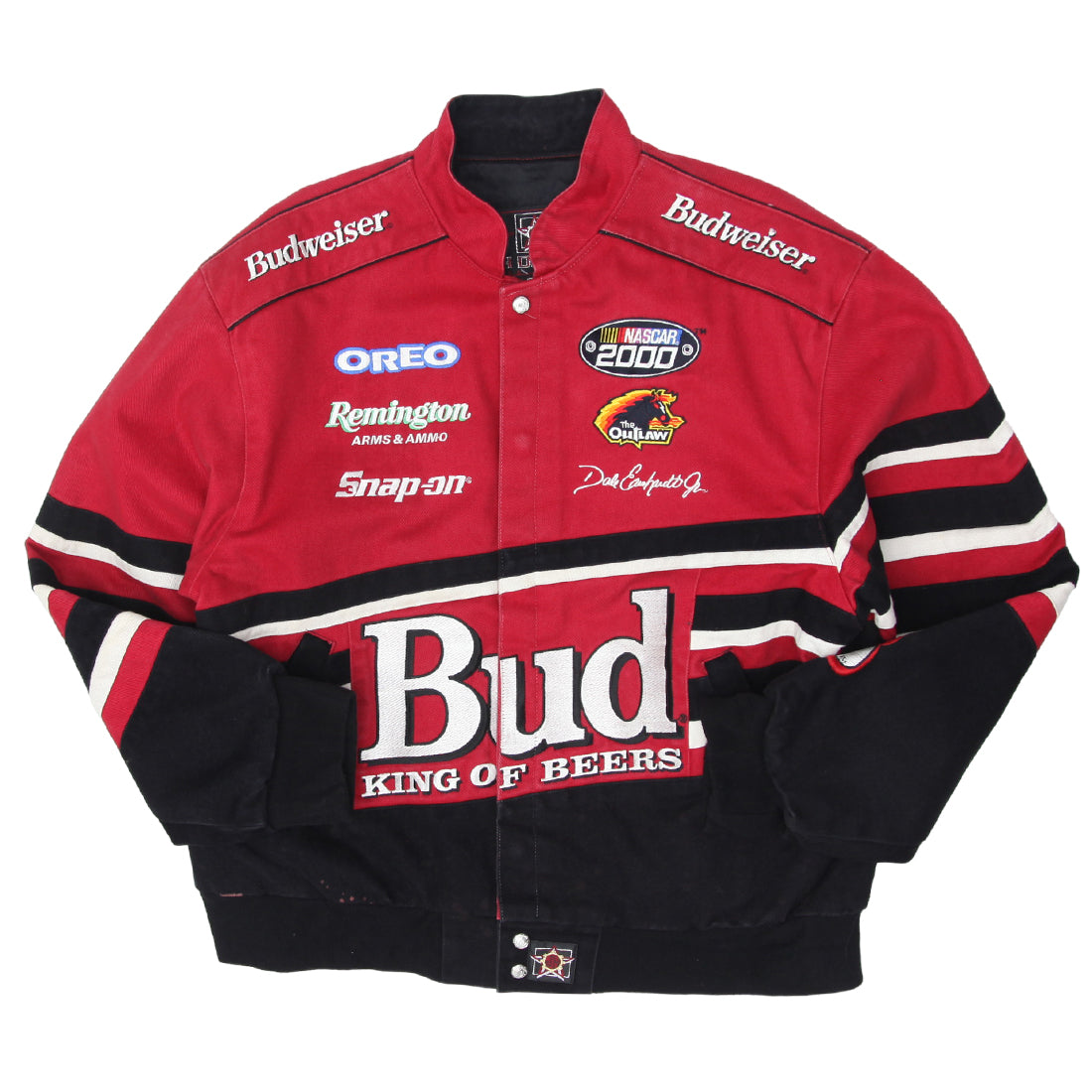 2000 Vintage JH Design Dale Earnhardt Nascar Bud Racing Jacket Made in Fashion Rerun Vintage