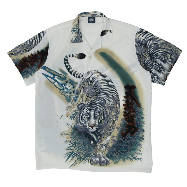 Mens White Tiger AOP Shirt