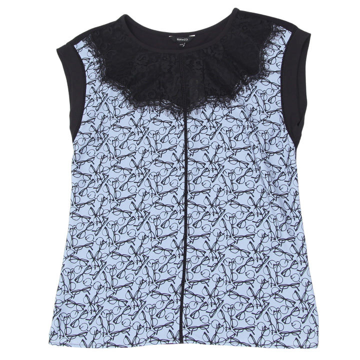 Ladies RW& Co. Glasses Print Sleeveless Top