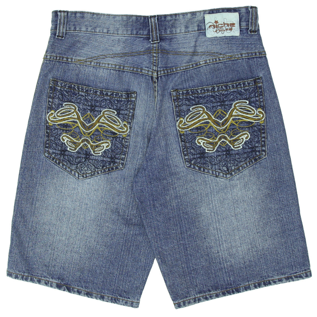 Mens Y2K Niche Embroidered United Denim Jorts