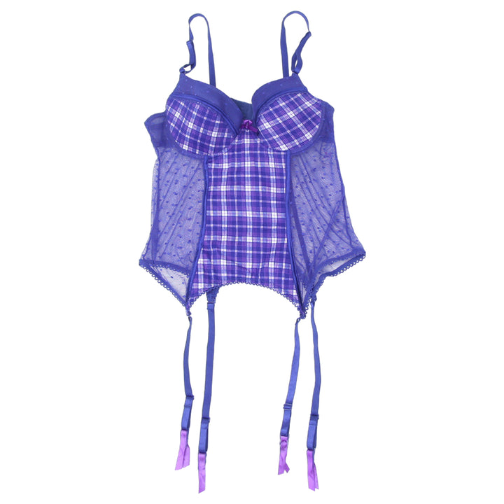 Ladies Plaid Mesh Corset