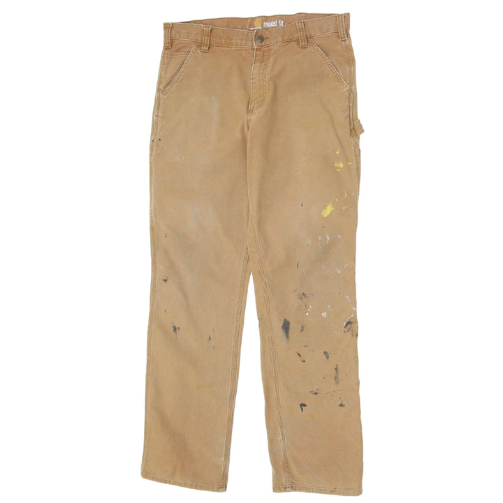 Mens Carhartt Relaxed Fit Brown Carpenter Pants