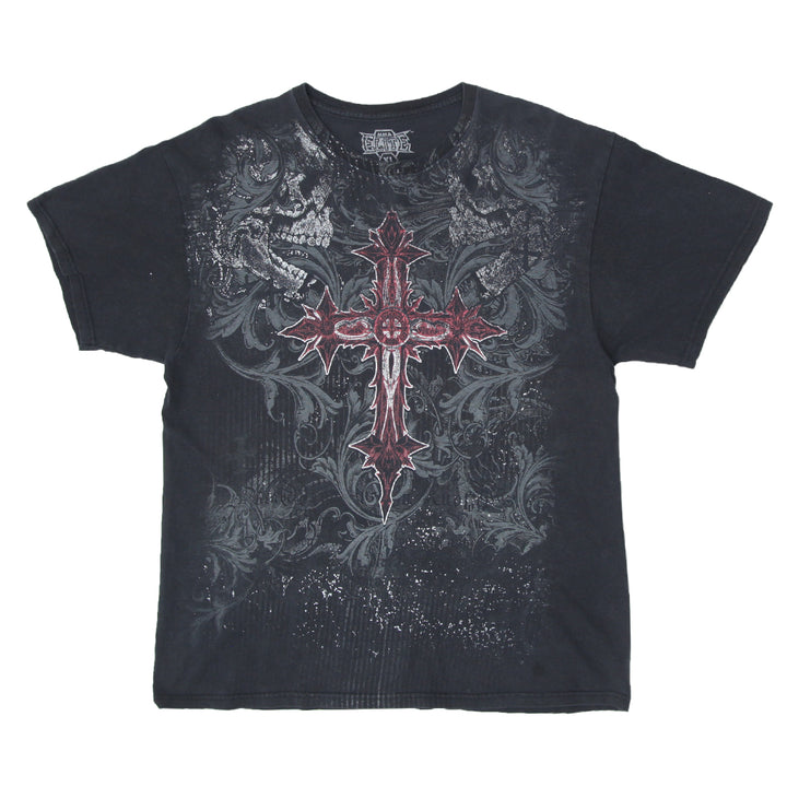 Mens Y2K MMA Elite Cross Skull AOP Graphic T-Shirt