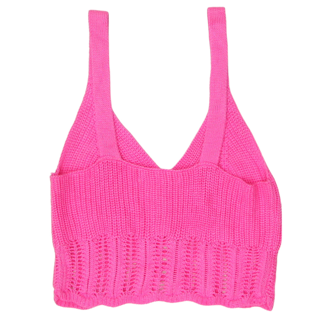 Ladies Strappy Knitted Crop Top