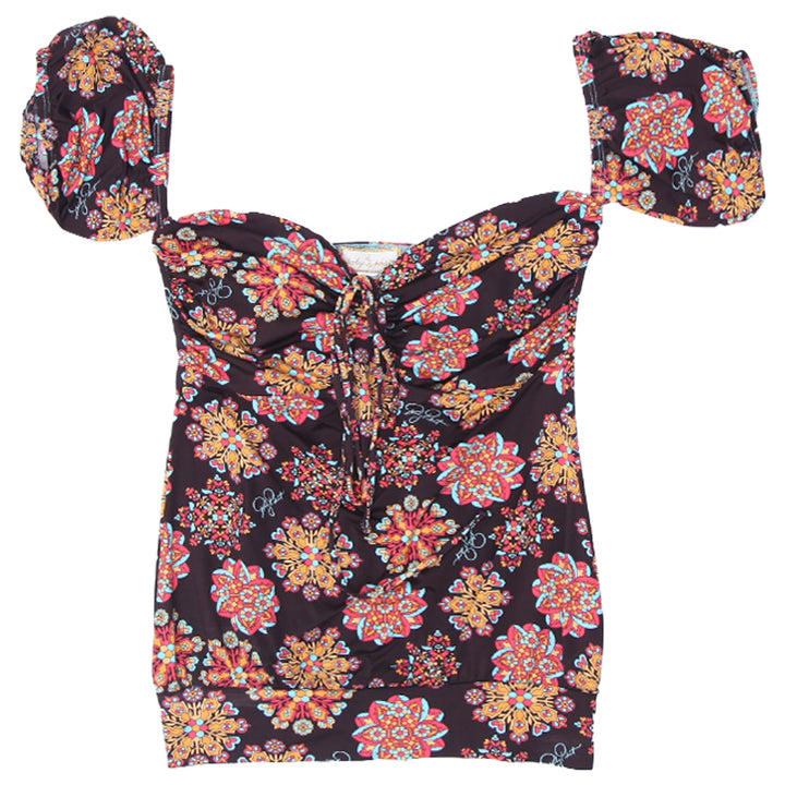 Y2K Baby Phat Off-Shoulder Printed Top