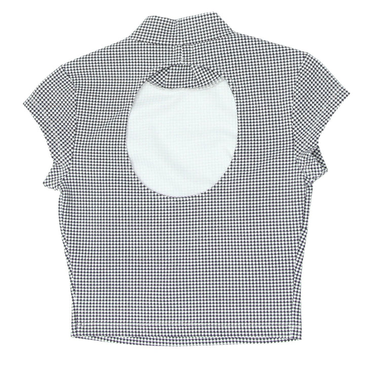 Ladies Guess Black & White Fitted Crop Top