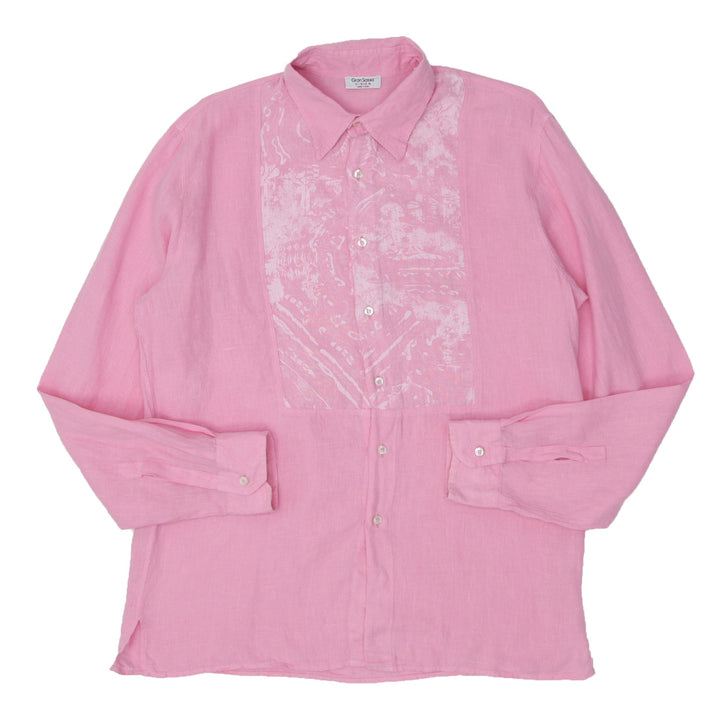 Mens Gran Sasso Pink Long Sleeve Shirt