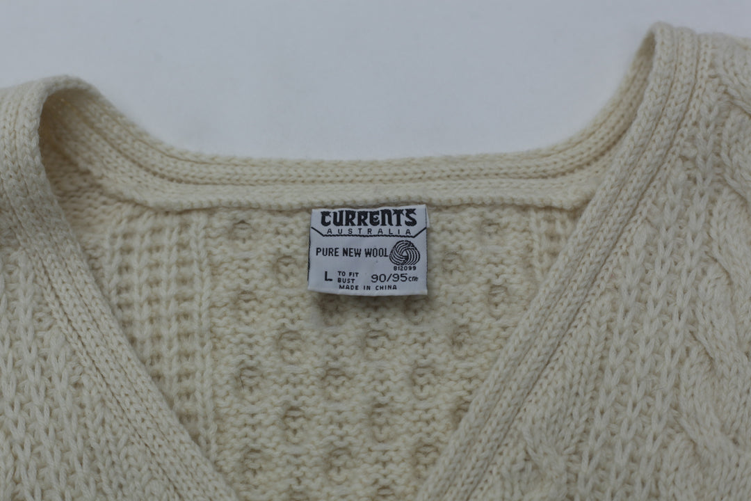 Vintage Currents Pure New Wool Cardigan Sweater Ladies