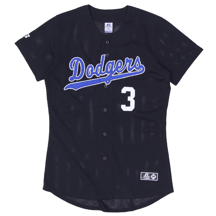 Ladies Russell Athletic Dodgers # 3 Baseball Jersey