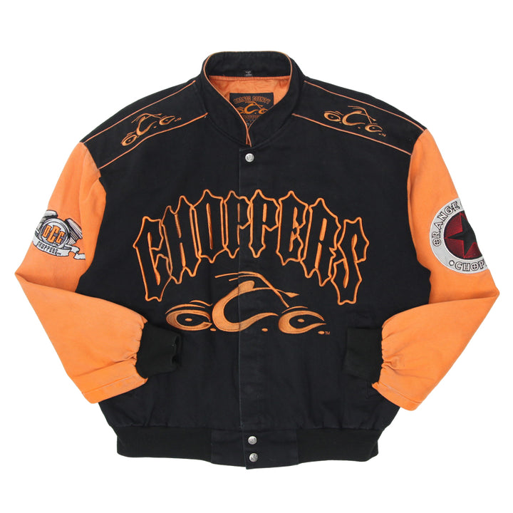 Vintage Orange Country Choppers Embroidered Motorcycle Biker Jacket