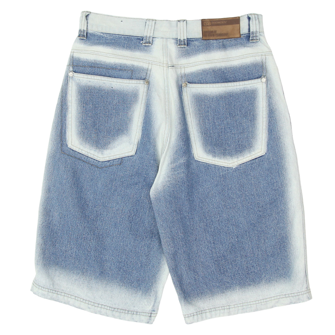 Mens Y2K Godbody Washed Denim Jorts