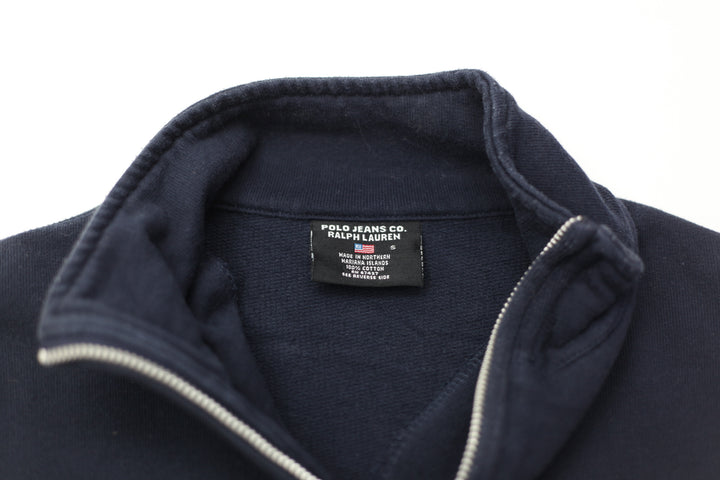 Vintage Polo Jeans Co. 1/4 Zip Sweatshirt Navy Blue