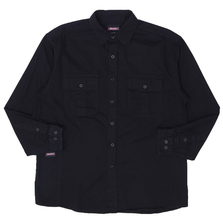 Mens Dickies Black Long Sleeve Work Shirt