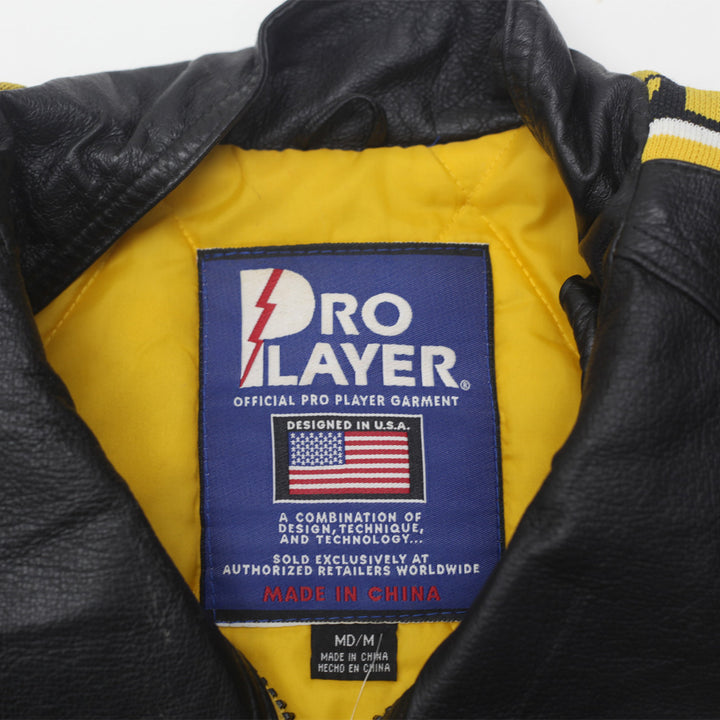 Vintage Pro Player Pittsburgh Steelers Full Zip Leather Jacket