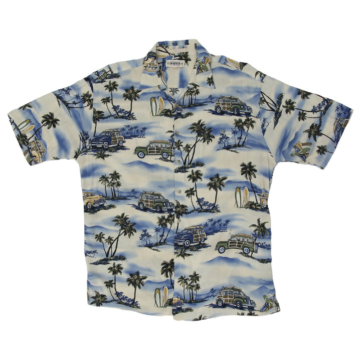 Mens Campia Moda Palm Tree Cars Hawaiian Shirt