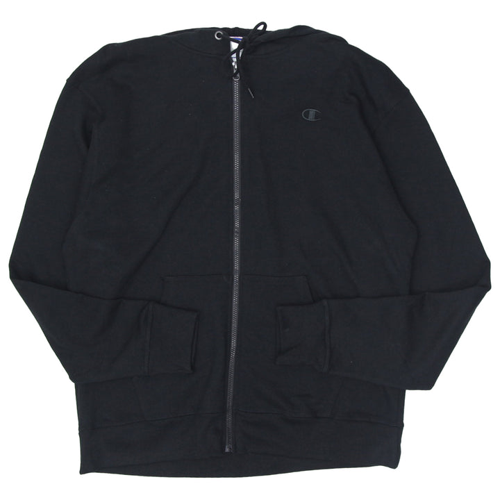 Mens Champion Full Zip Black Hoodie