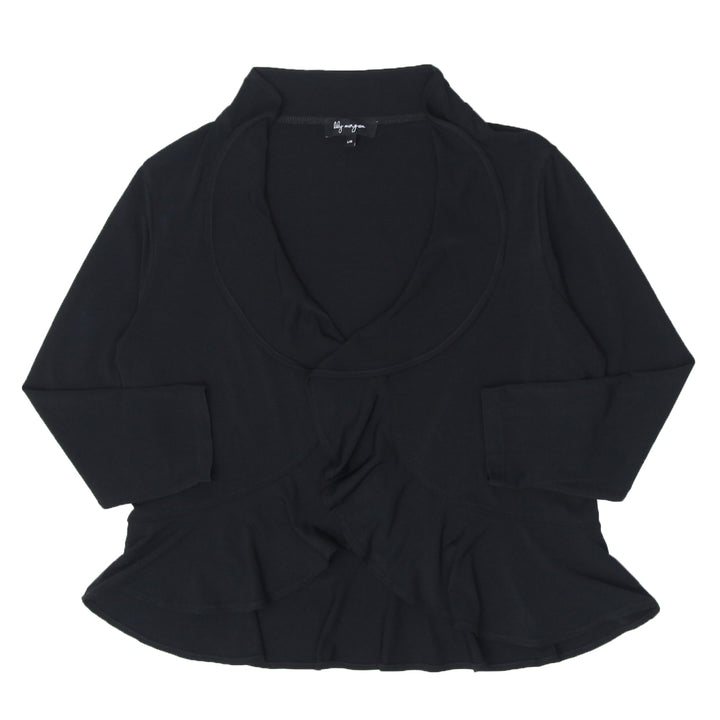 Ladies Lily Morgan Ruffle Black Cardigan