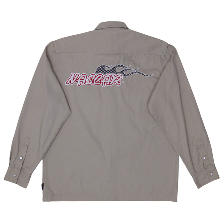 Mens Nascar Racing Pearl Button Long Sleeve Shirt