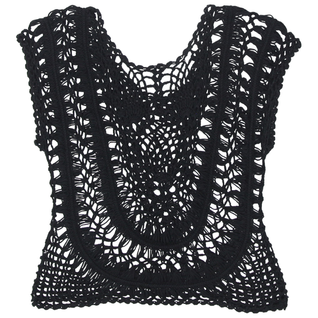 Ladies Black Crochet Cover Up