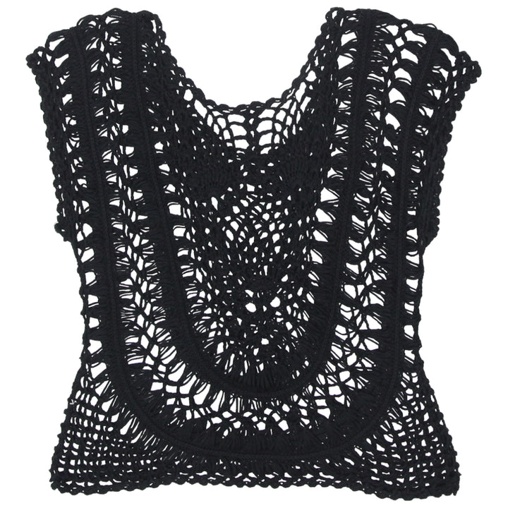 Ladies Black Crochet Cover Up