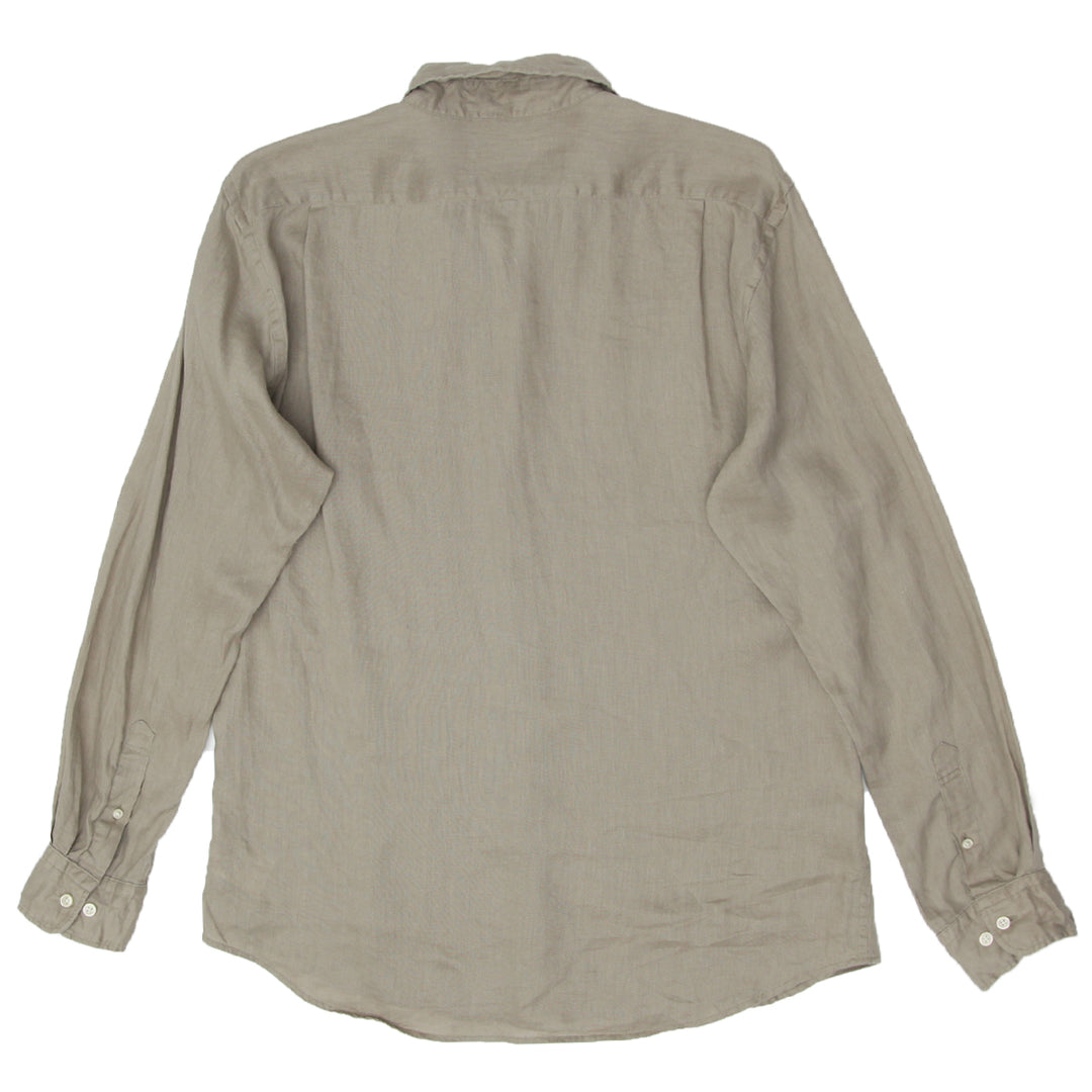 Mens Uniqlo Long Sleeve Linen Shirt