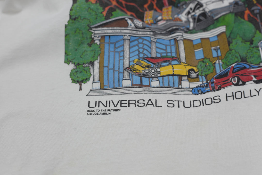 Vintage Universal Studios Hollywood Back To The Future T-Shirt S.Stitch Made In USA L