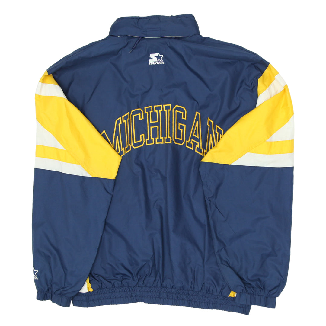 Vintage Starter Michigan Pull Zip Hidden Hooded Jacket