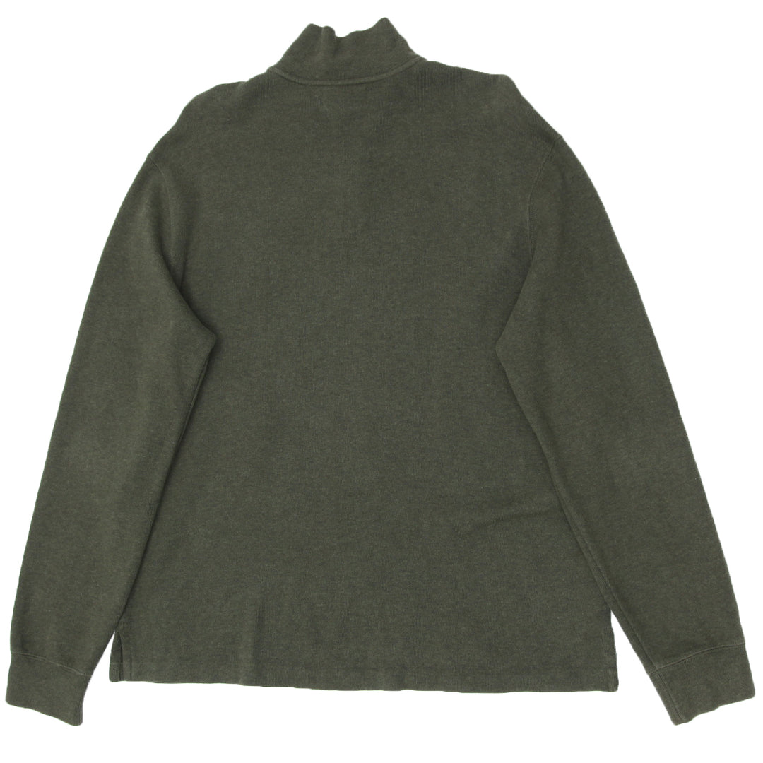 Mens Polo Ralph Lauren Quarter Zip Army Green Sweater