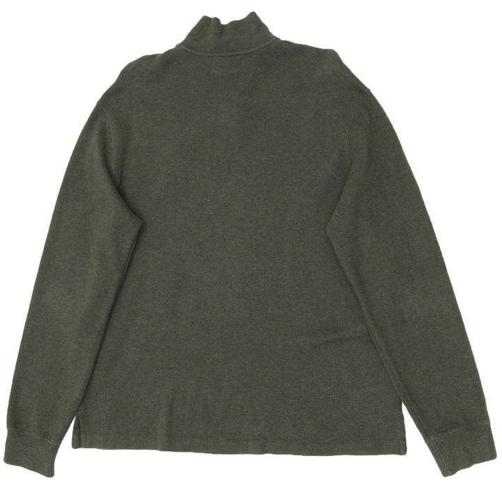 Mens Polo Ralph Lauren Quarter Zip Army Green Sweater