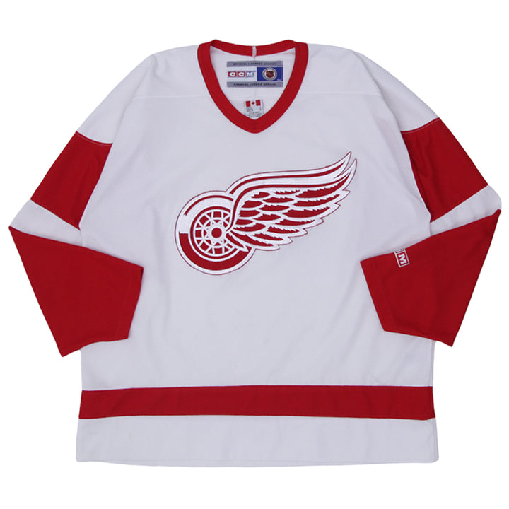 Vintage CCM Detroit Red Wings Official Licensed NHL Hockey Jersey - White/Red - Men's Size L