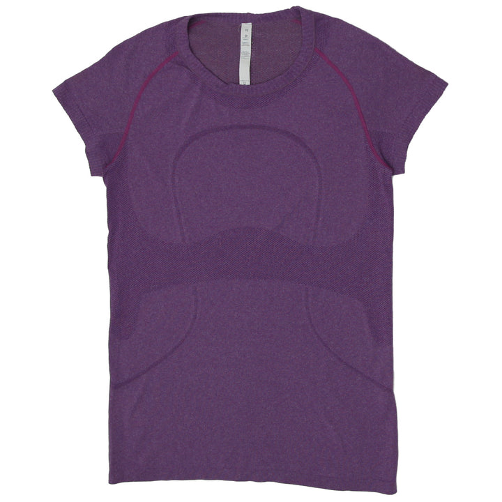 Ladies Lululemon Athletica Purple Stretch Short Sleeve T-Shirt