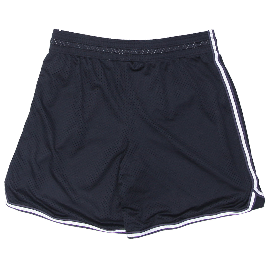 Mens Nike Swoosh Embroidered White Striped Black Mesh Shorts