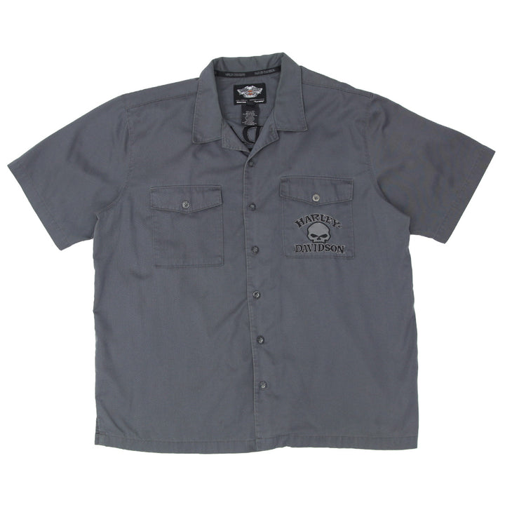 Mens Harley Davidson Embroidered Work Shirt