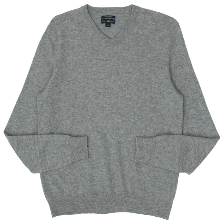 Mens Club Room 100% Cashmere V-Neck Sweater Gray