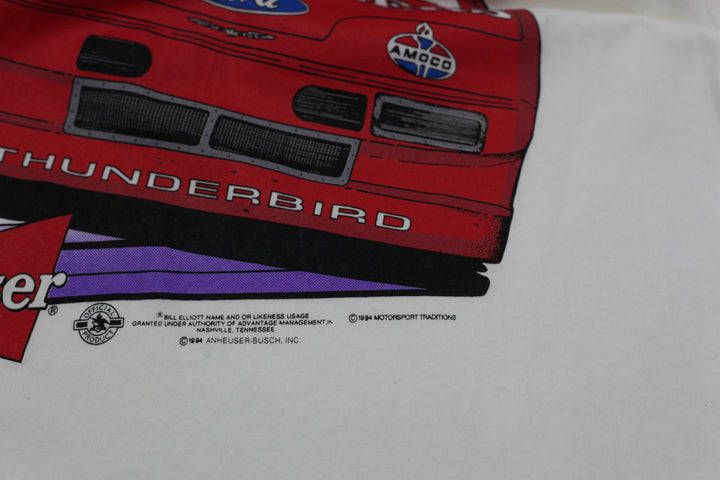 1994 Vintage Bill Elliott Racing T-Shirt Single Stitch Made In USA Hanes L
