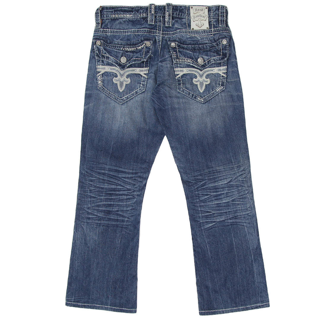 Mens Y2K Rock Revival Straight Jeans